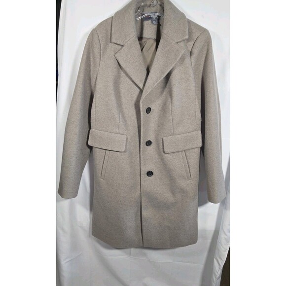 Liz Claiborne Jackets & Blazers - Medium- LIZ CLAIBORNE Women Tan Wool Blend Long Coat